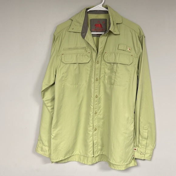 Dakota Grizzly Performance Moisture Wicking Vented Light Green Long Sleeve Shirt - Picture 1 of 9